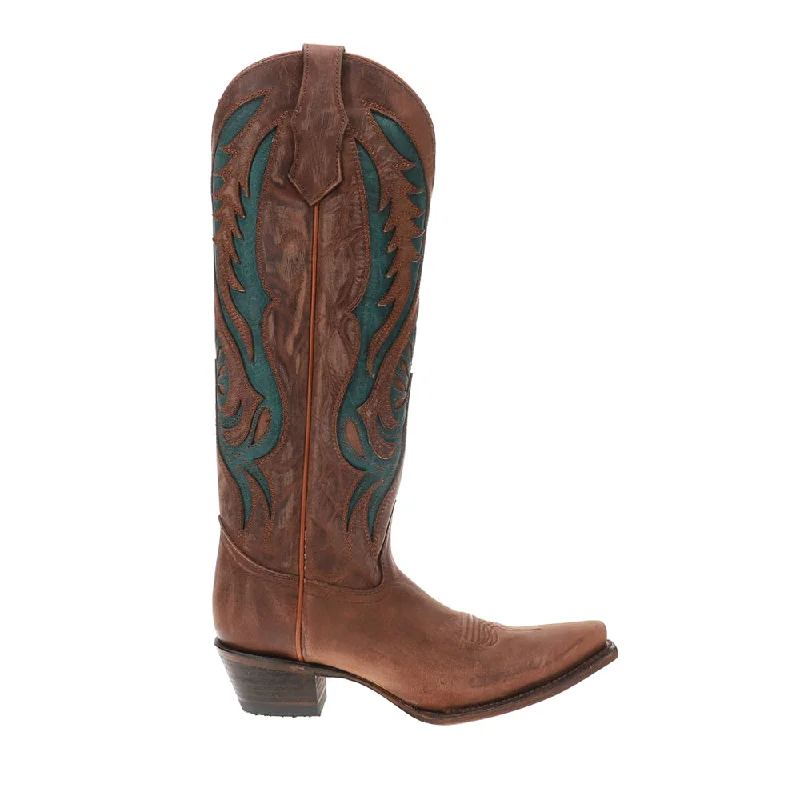 Embroidered & Tooled Inlay Snip Toe Cowboy Boots