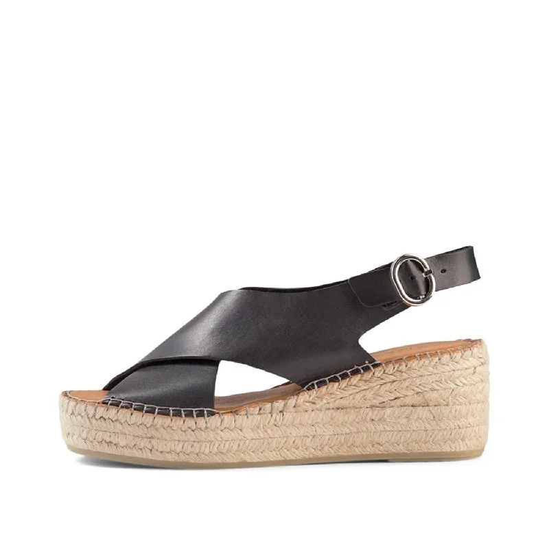 Orchid wedge leather - BLACK