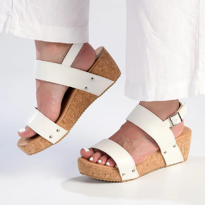 Alessio Revised Cork Rocker Wedge - White