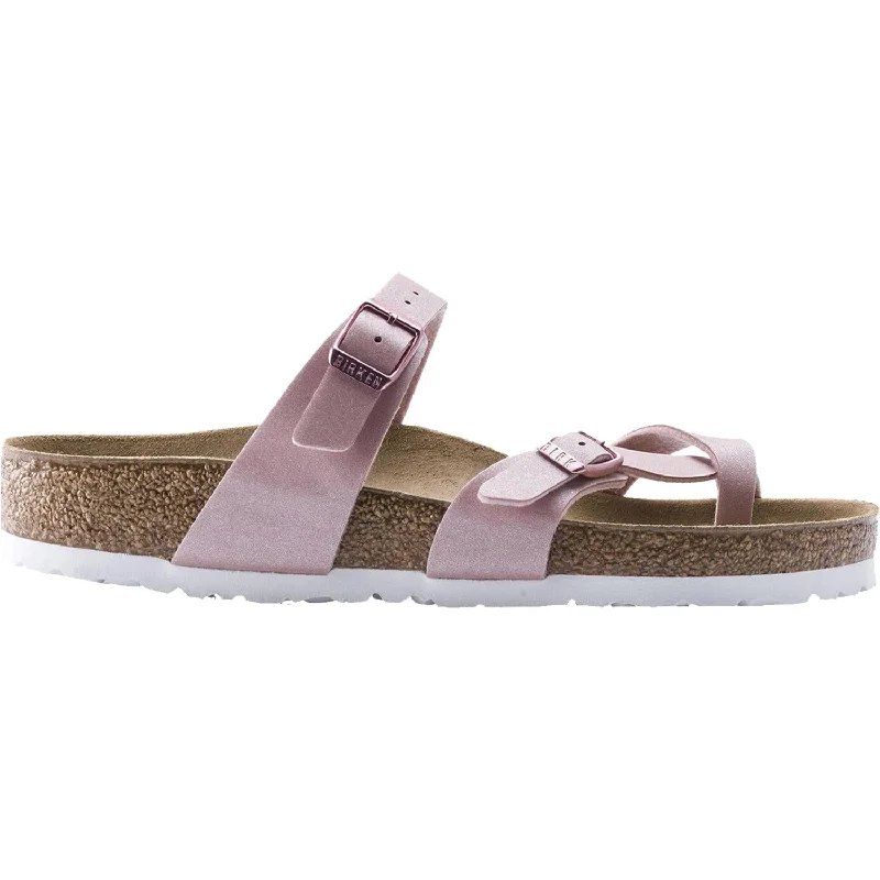 Women's Birkenstock Mayari Icy Metallic Old Rose Birko-Flor