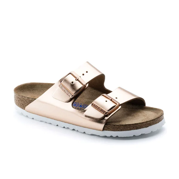 Birkenstock Women's Arizona Soft Footbed Leather White Copper