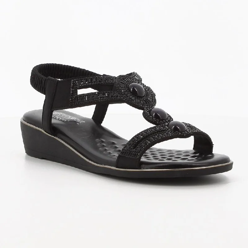 Soft Style By Hush Puppies Nakia Wedge Sandal - Black