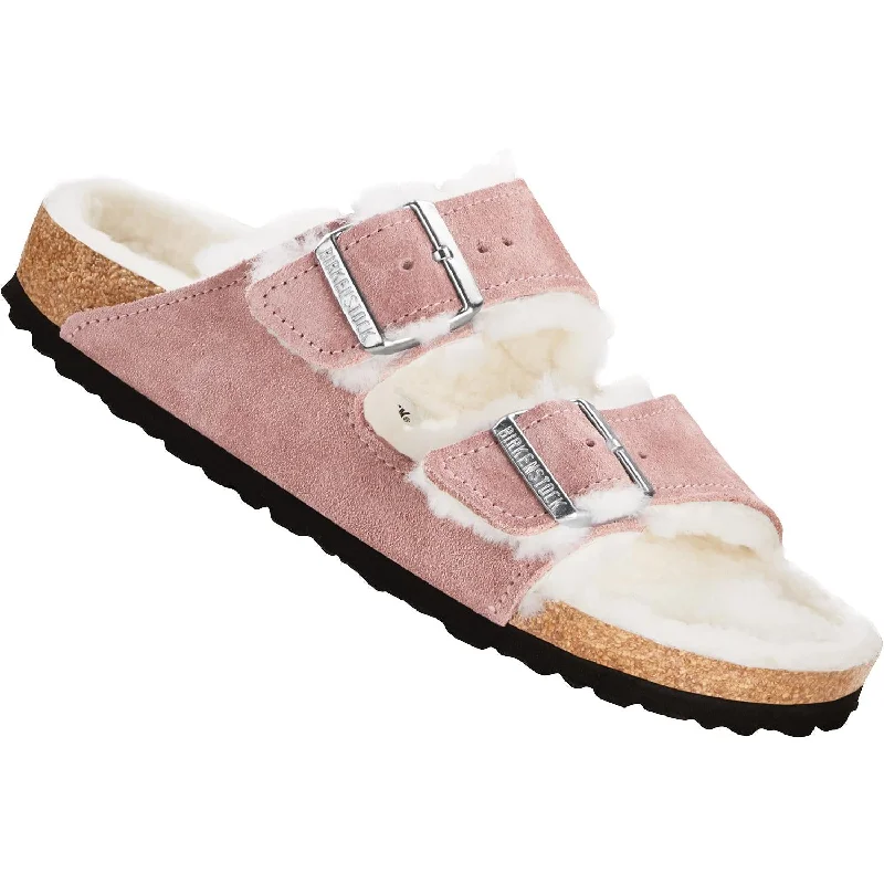 Women's Birkenstock Arizona Shearling Lavender Natural Suede