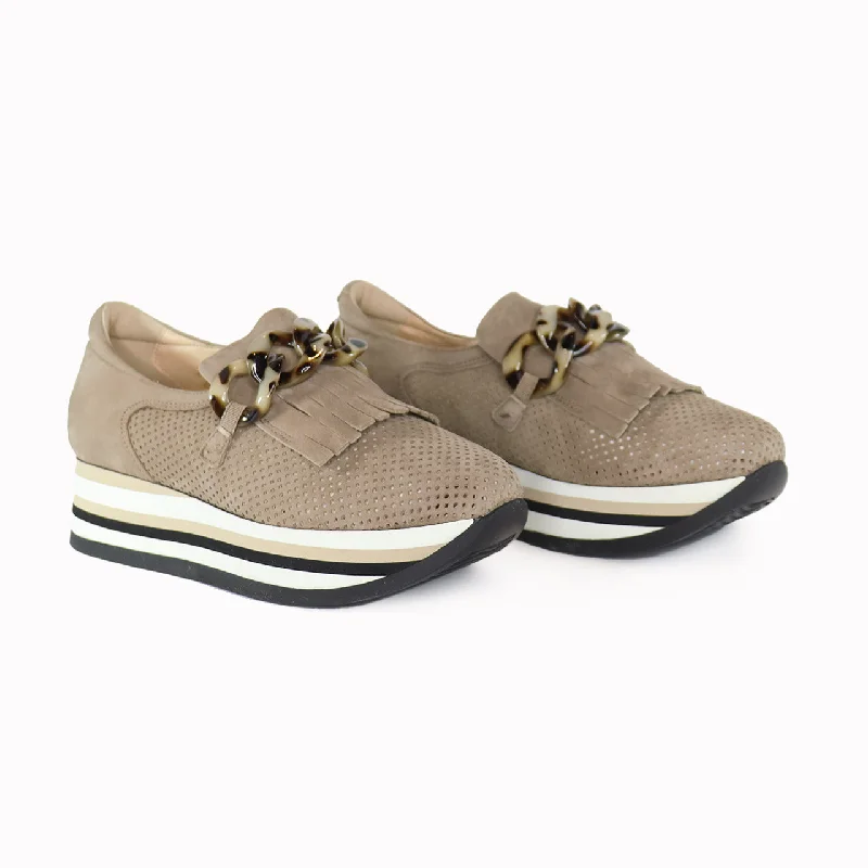 CADIE TASSEL LOAFER TAUPE SUEDE