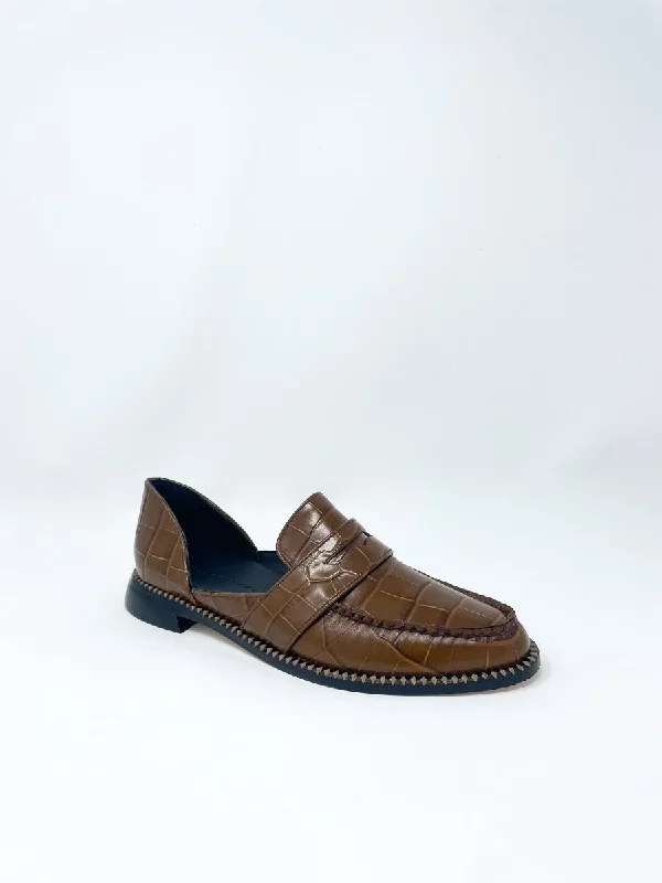 Tash in Hickory Embossed Croc