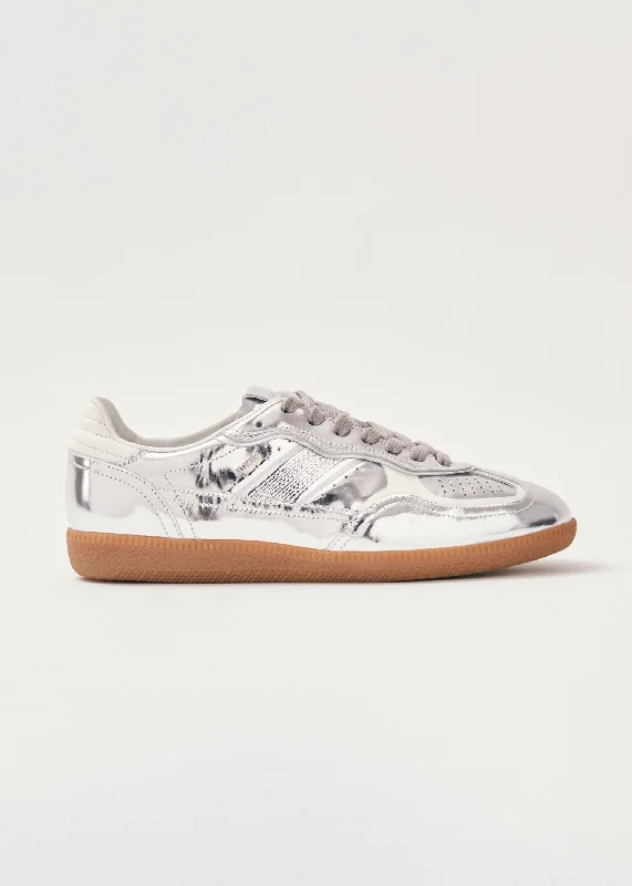 Tb.490 Rife Shimmer Silver Cream Leather Sneakers