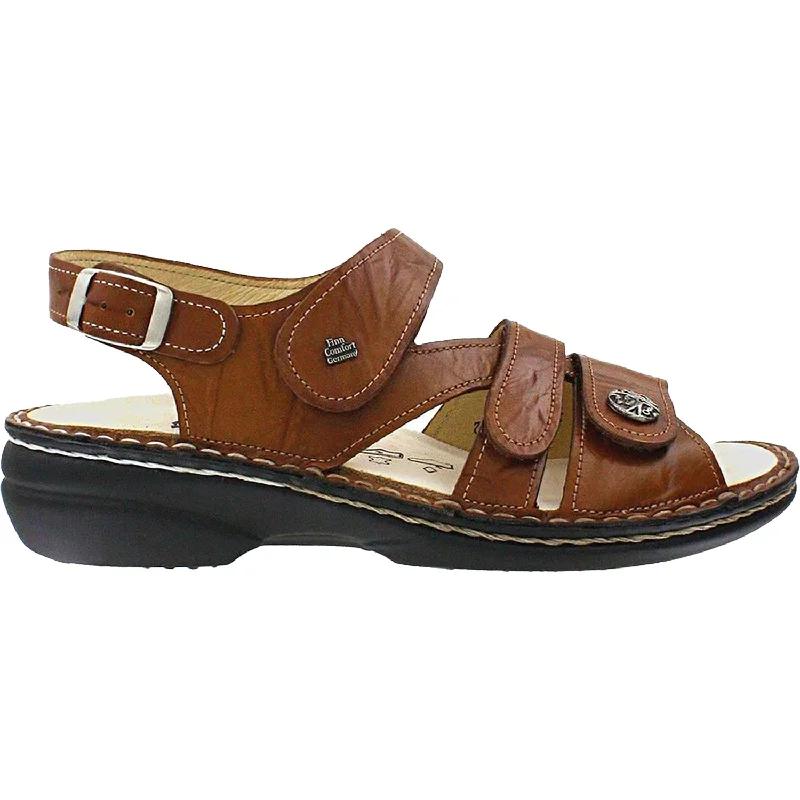 Women's Finn Comfort Gomera Soft Cognac Plisseelight Leather