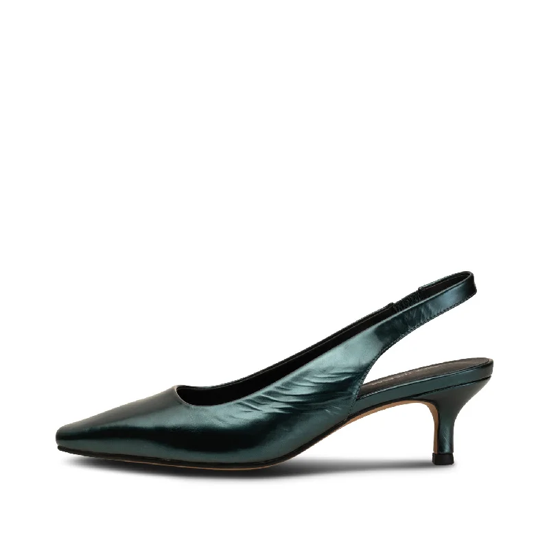 Maxine slingback leather - TEAL METALLIC