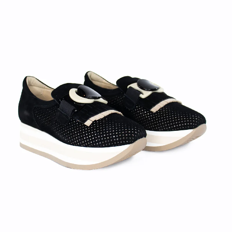 CHILA BLACK/CREAM SUEDE