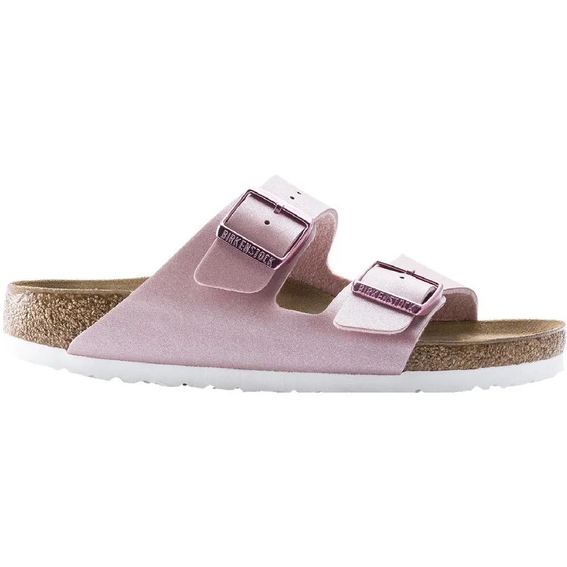 Women's Birkenstock Arizona Icy Metallic Old Rose Birko-Flor