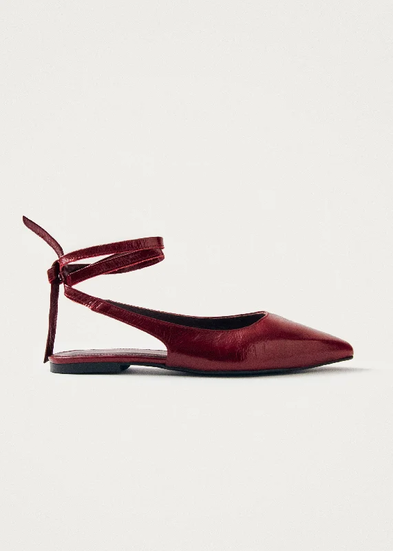 Ribbon Onix Burgundy Leather Ballet Flats