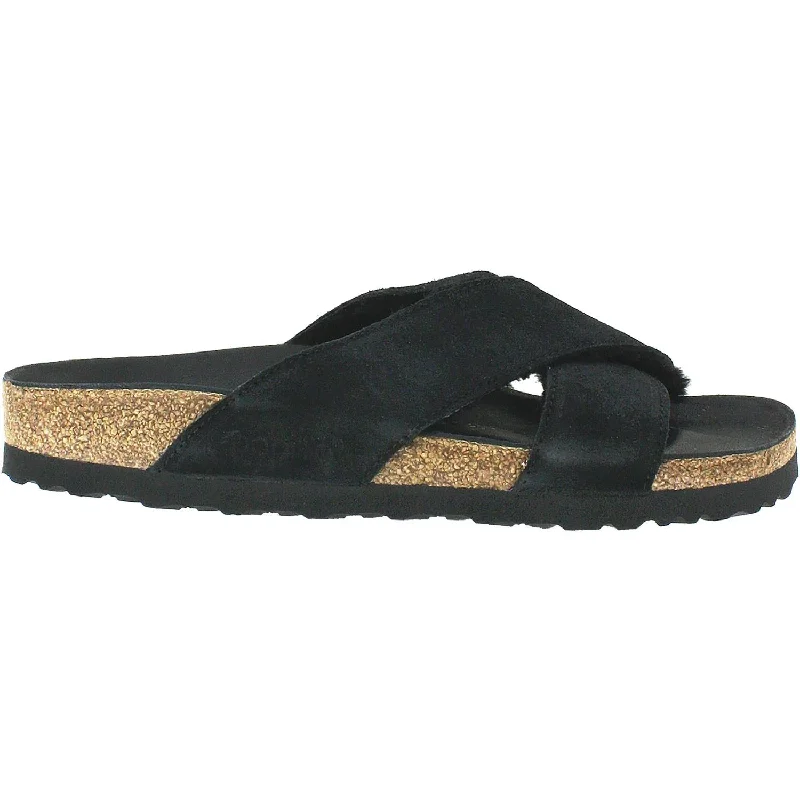 Women's Birkenstock Daytona Black Suede/Shearling