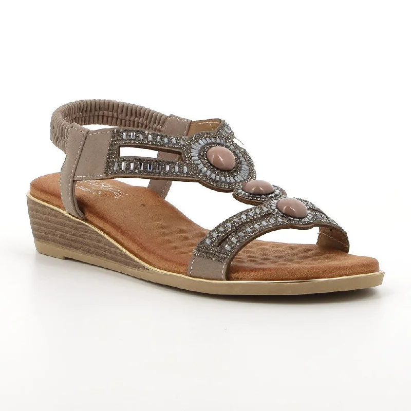 Soft Style By Hush Puppies Nakia Wedge Sandal - Taupe