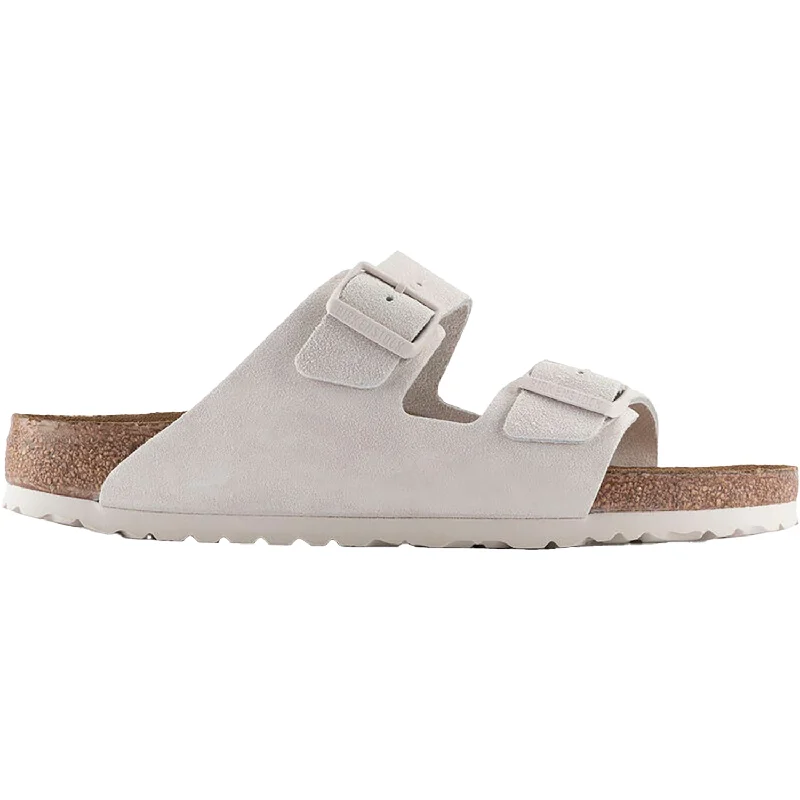 Unisex Birkenstock Arizona Soft Footbed Antique White Suede