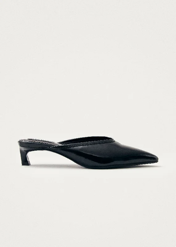 Tessa Onix Black Leather Mules