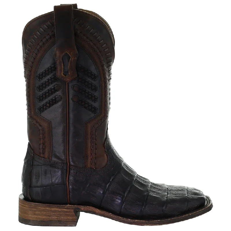 Caimen Alligator Square Toe Cowboy Boots