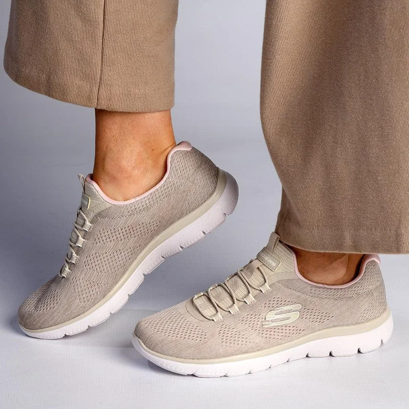 Skechers Summits Sneaker - Taupe / Pink