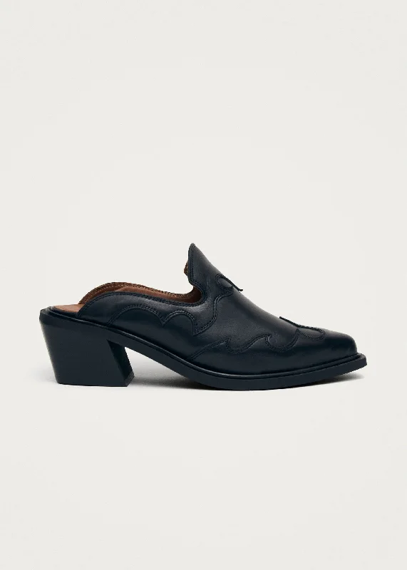 Weston Black Leather Mules