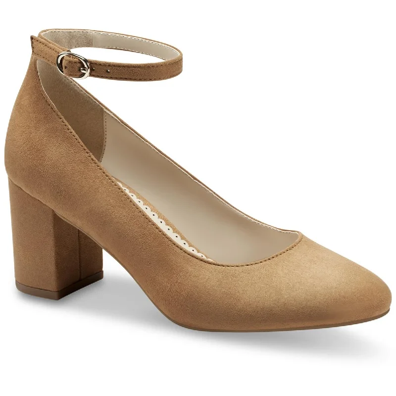 Charter Club Womens Faux Suede Ankle Strap Pumps