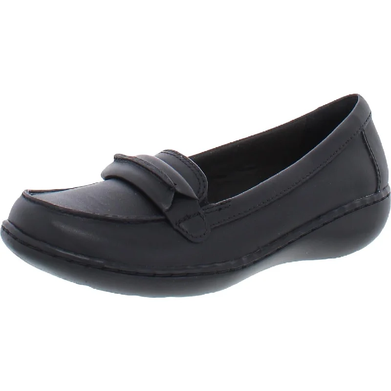 Clarks Womens Ashland Lily Leather Slip On Loafers