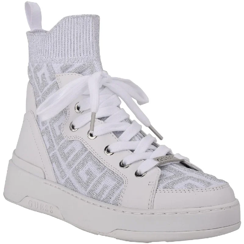 Guess Womens GW Manney Embellished High Top Casual and Fashion Sneakers