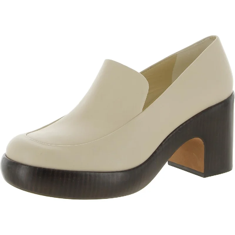 Vince Womens Narissa Leather Block Heel Clogs